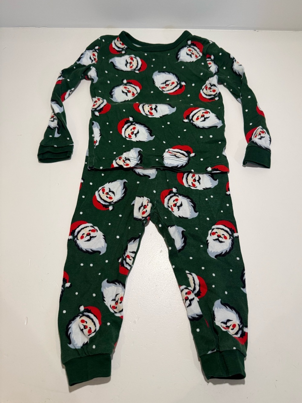 Matching Christmas Santa Pajamas 12–18M | Dark Green Matching Sibling PJs